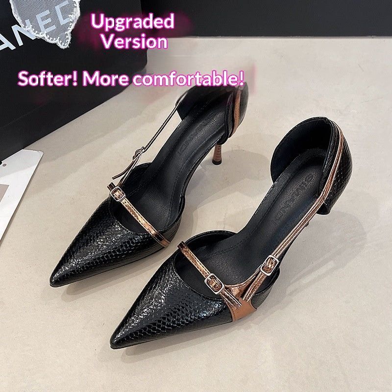 Fashionable Niche-Design Snake-Print Stiletto Heels For Women
