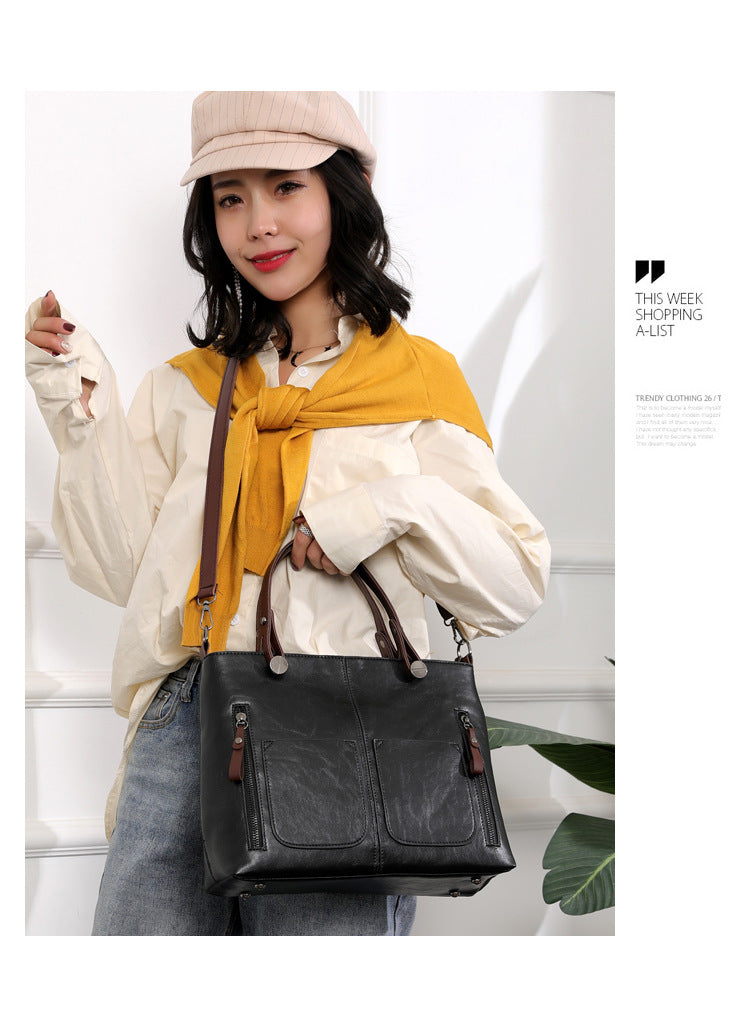 Retro Large-capacity Handbags Simple Crossbody Shoulder Bags For Women