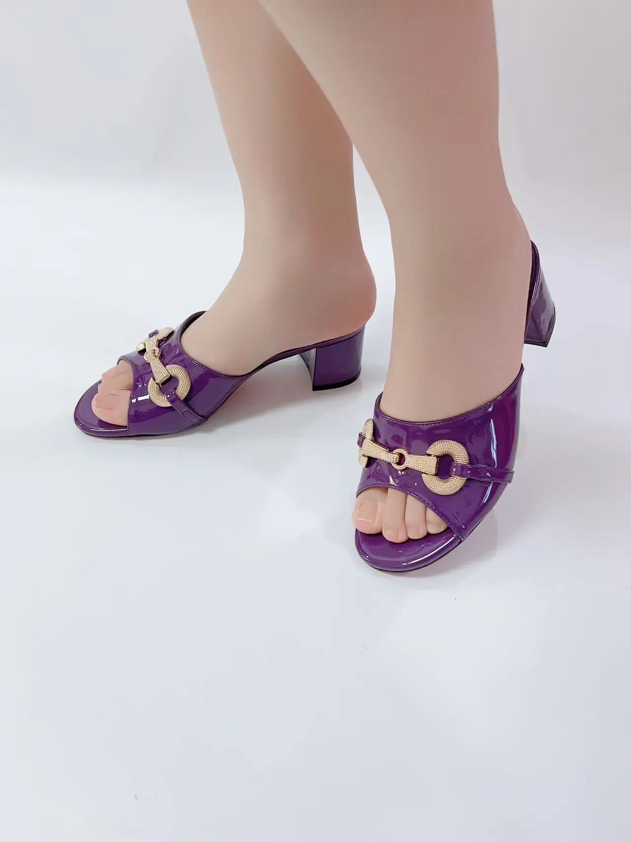 ZAZB Customized Metal Buckle Designer Shoes Women's slippers High Heels Luxury slippers Women's Fashion