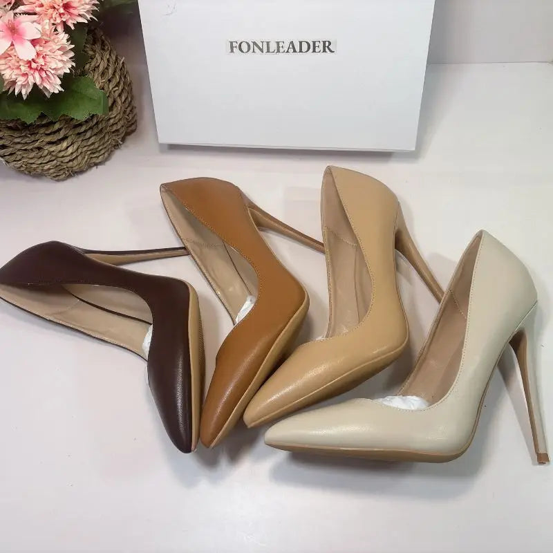 12CM/10CM/8CM/6CM/Flat Office Wear Size 33-46  Elegant Stiletto Pointed Toe Pumps Sexy Heels for Women and Ladies