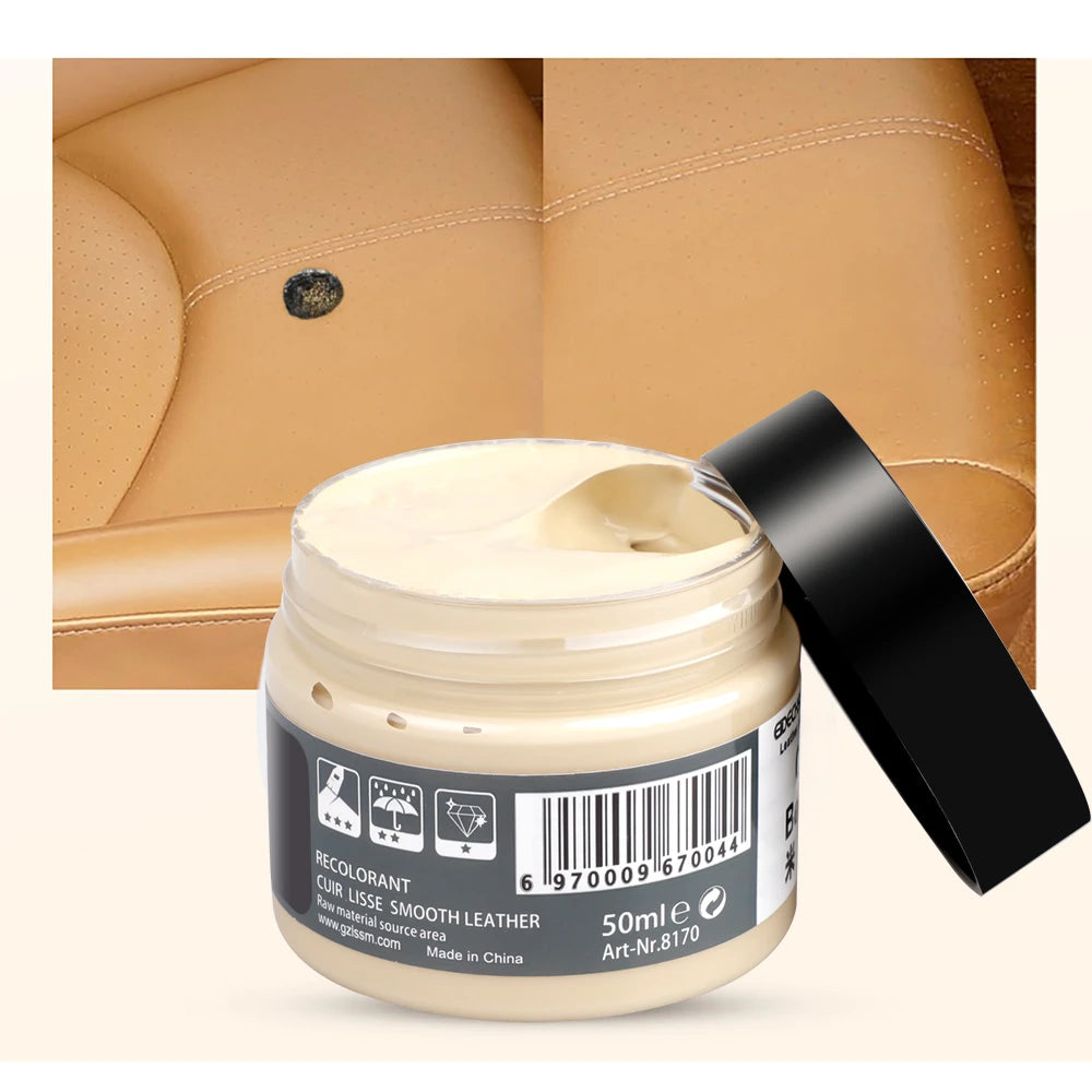 Car Leather Repair Kit Liquid Skin Recoloring Balm No Heat Repair Tool Auto Seat Holes Scratch Cracks rips restoration set shoes
