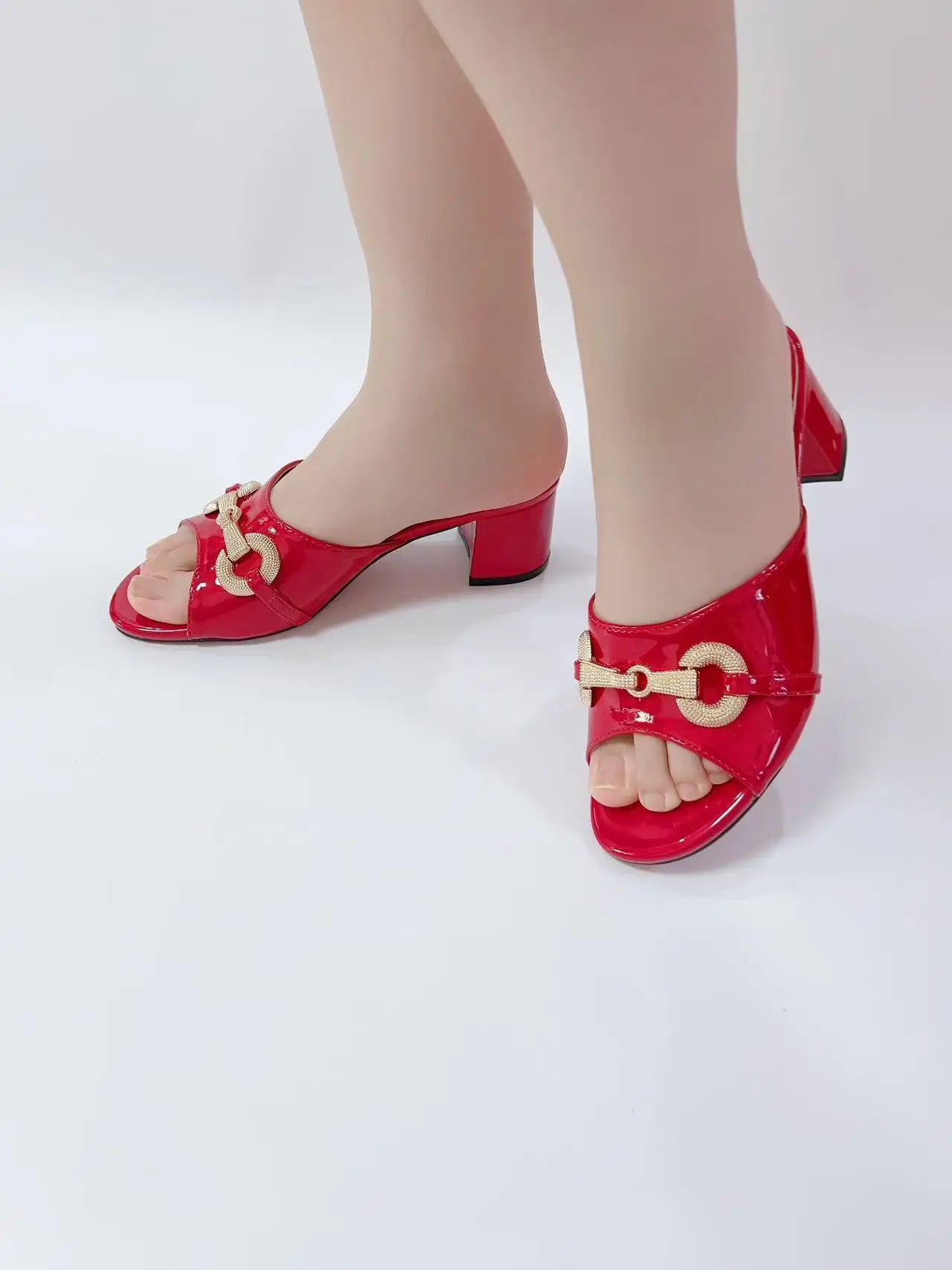 ZAZB Customized Metal Buckle Designer Shoes Women's slippers High Heels Luxury slippers Women's Fashion