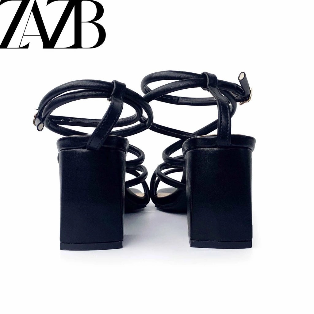 Custom Solid Color square High Heel Thick Heel Designer Shoes Sandals for Women and Ladies  High-heeled Shoes Luxury  Femmes