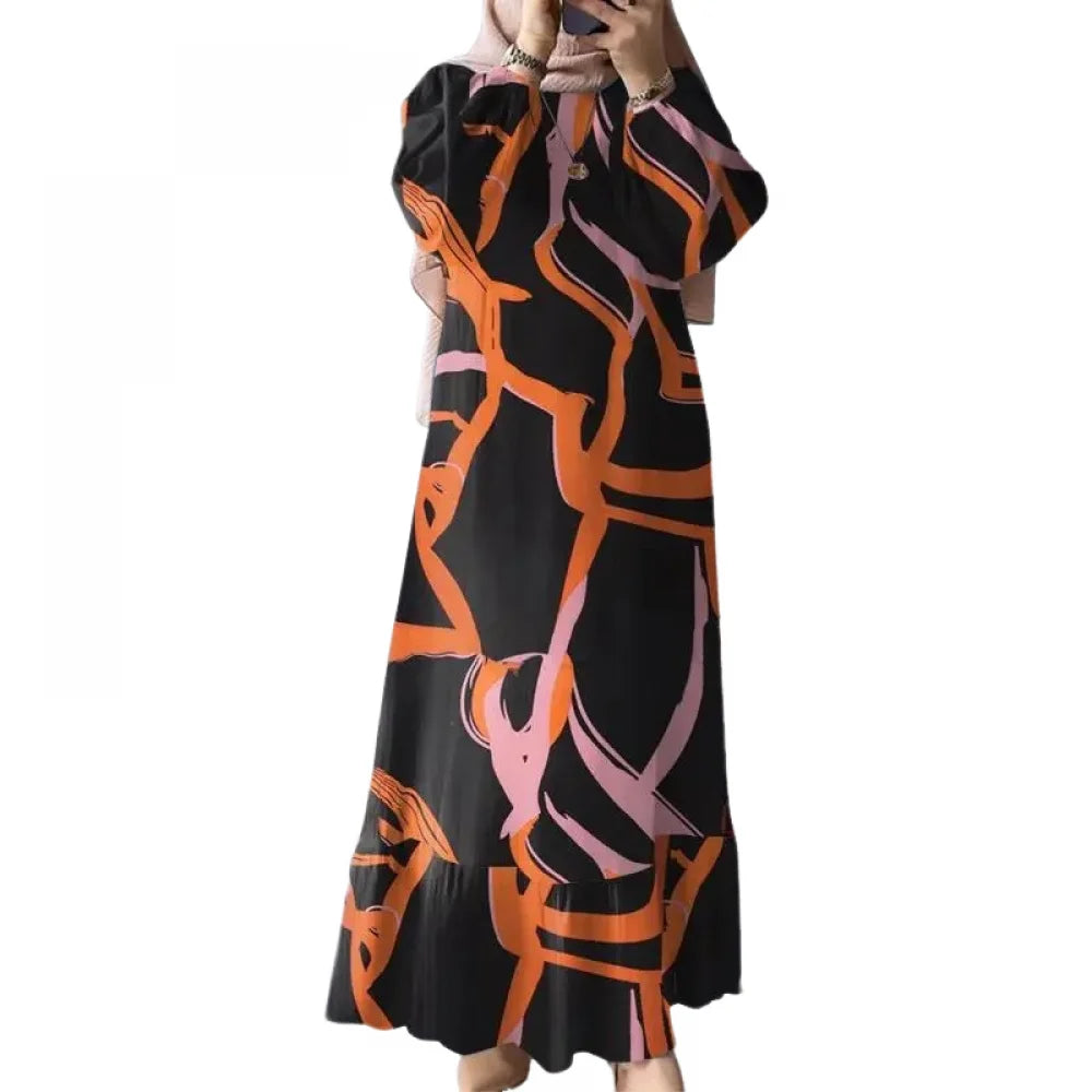 Elegant Women Muslim Abaya Robe Ramadan Sundress Prayer Dresses Fashion Long Batwing Sleeve Islamic Vestidos Kaftan