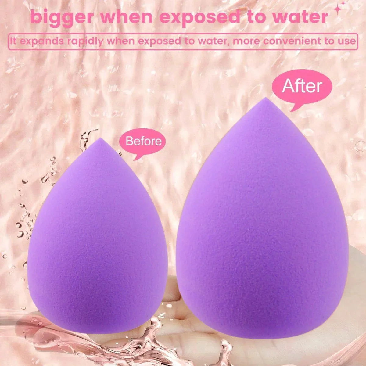 33pcs beauty set makeup kit  large and small beauty sponges for flawless makeup application and removal of makeup full set