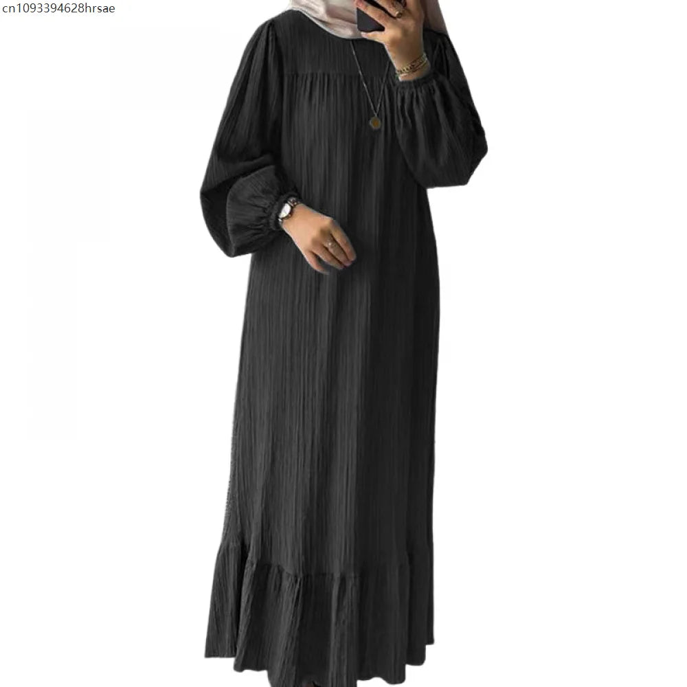 Elegant Women Muslim Abaya Robe Ramadan Sundress Prayer Dresses Fashion Long Batwing Sleeve Islamic Vestidos Kaftan