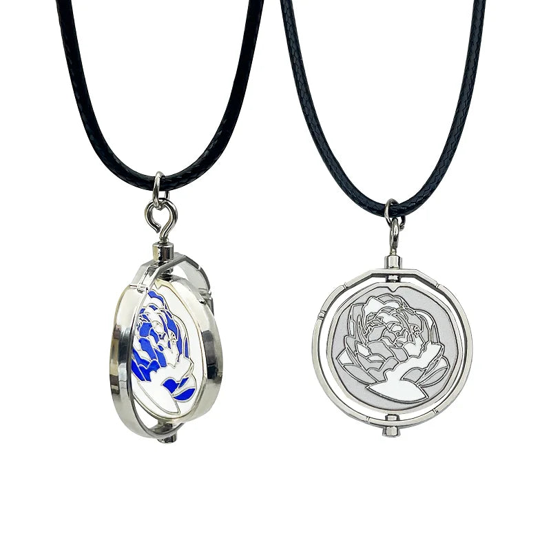 Game Jinx Blue Rose Rotatable Cosplay Necklace Halloween Party Cosutmes DIY Stuff Arcane Season 2 Backpack Pendant Fans Gifts