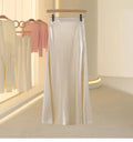 Acetic Satin Fishtail Skirt Woman Korean Fashion Elastic High Waist Skirts for Women Spring/Summer 2024 New Chic Lady Skirts