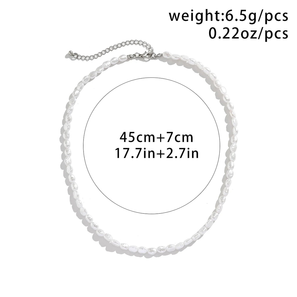 New Fashion Simple Faux Pearl Choker Necklace for Women Vintage Elegant Beaded Temperament Necklace Wedding Party Jewelry Gifts