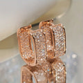 Huitan Korean Fashion Paved CZ Hoop Earrings for Women Metal Silver Color/Gold Color Simple Versatile Girls Earrings Hot Jewelry