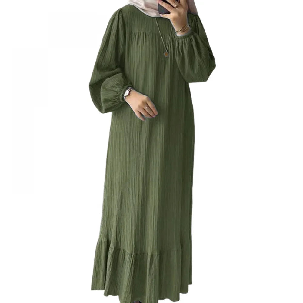 Elegant Women Muslim Abaya Robe Ramadan Sundress Prayer Dresses Fashion Long Batwing Sleeve Islamic Vestidos Kaftan