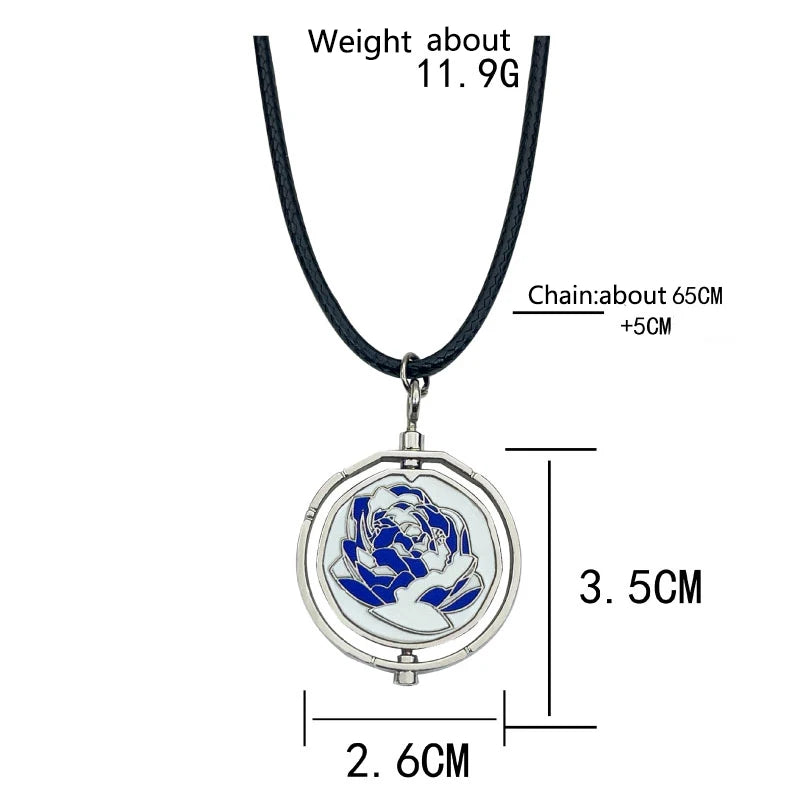 Game Jinx Blue Rose Rotatable Cosplay Necklace Halloween Party Cosutmes DIY Stuff Arcane Season 2 Backpack Pendant Fans Gifts