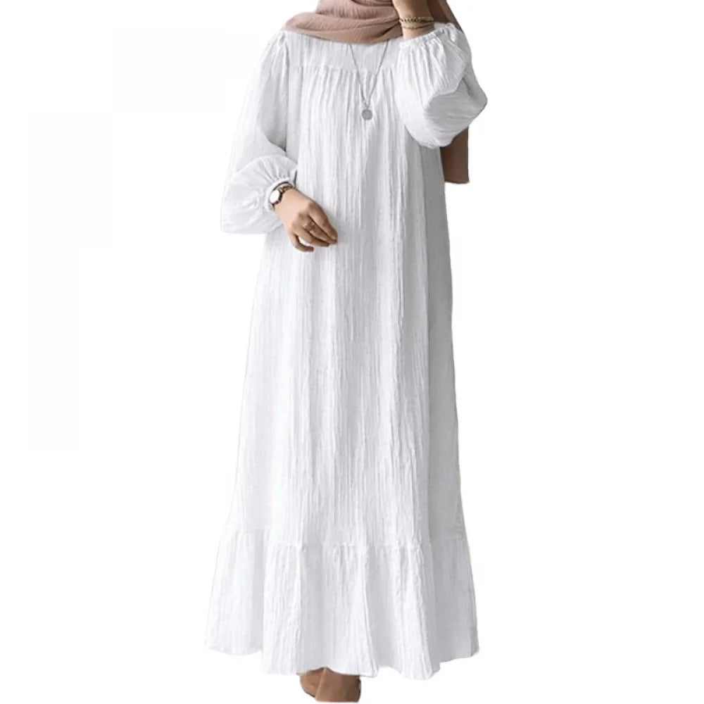 Elegant Women Muslim Abaya Robe Ramadan Sundress Prayer Dresses Fashion Long Batwing Sleeve Islamic Vestidos Kaftan