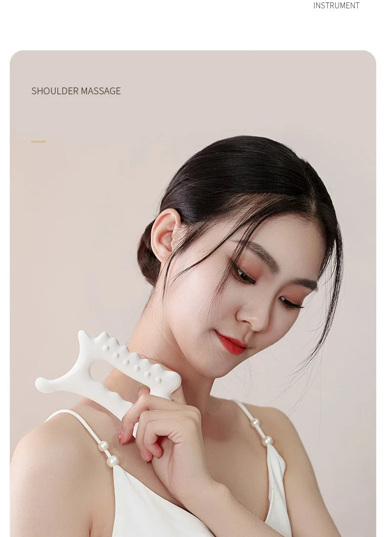 2024 New Facial Maintenance Gua Sha Massage Board Resinous Static Free Portable Full Body Scraping Plate for Women Adults