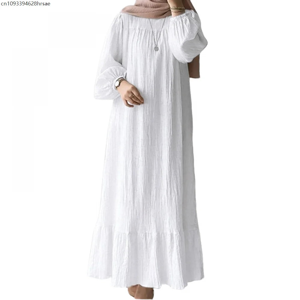 Elegant Women Muslim Abaya Robe Ramadan Sundress Prayer Dresses Fashion Long Batwing Sleeve Islamic Vestidos Kaftan