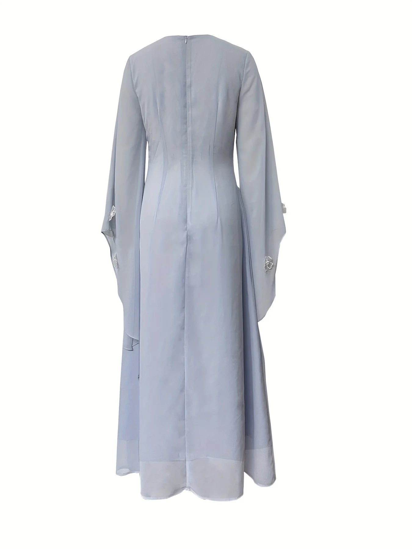 New Middle Eastern Women's Clothing: Elegant Embroidered Beaded Robe, Chiffon Comfortable Commuter Muslim Breathable Shirt, Dubai Saudi Traditional Attire, Long-Sleeve Ethnic Style Festival Party Dress with Headscarf