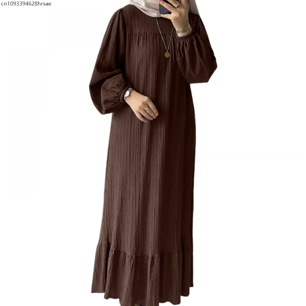 Elegant Women Muslim Abaya Robe Ramadan Sundress Prayer Dresses Fashion Long Batwing Sleeve Islamic Vestidos Kaftan