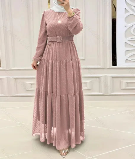 Long Dress Muslim Fashion Women Abaya Sashes Dresses Jalabiya Eid Ramadan Morocco Dubai Saudi Kaftan Islam Vestidos Arab Abayas