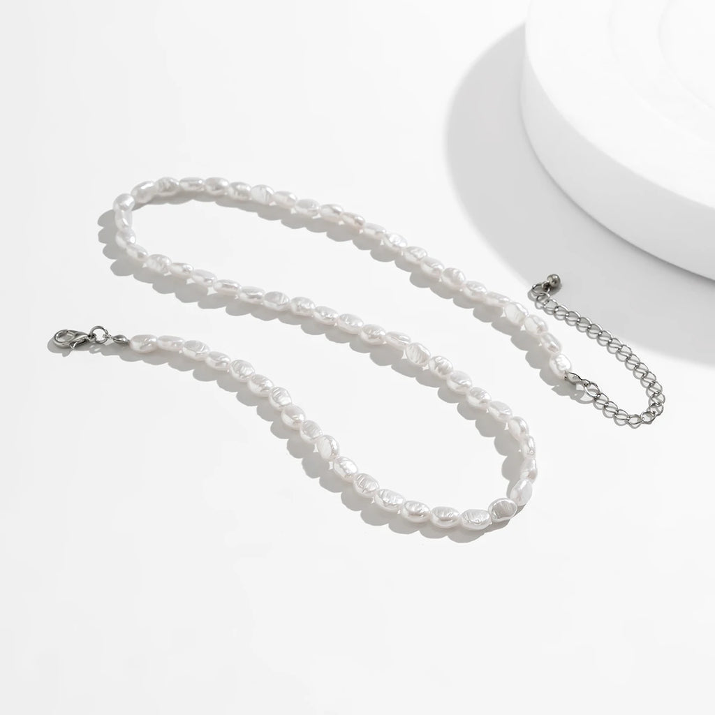 New Fashion Simple Faux Pearl Choker Necklace for Women Vintage Elegant Beaded Temperament Necklace Wedding Party Jewelry Gifts