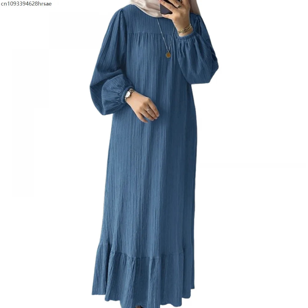 Elegant Women Muslim Abaya Robe Ramadan Sundress Prayer Dresses Fashion Long Batwing Sleeve Islamic Vestidos Kaftan