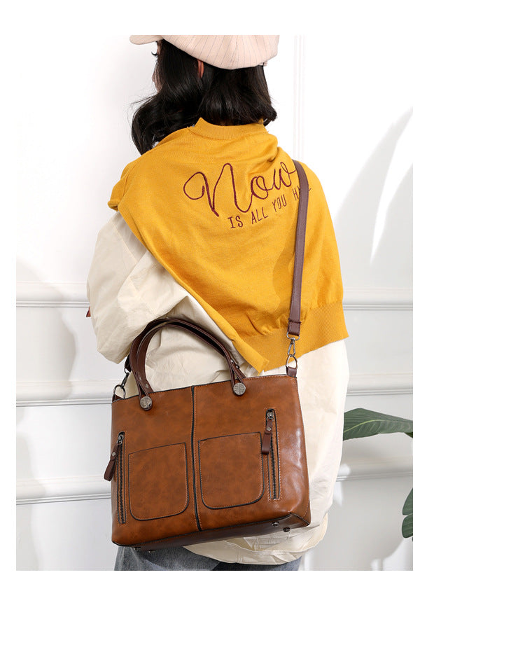 Retro Large-capacity Handbags Simple Crossbody Shoulder Bags For Women